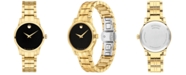 Movado Women's Swiss Gold PVD Stainless Steel Bracelet Watch 28mm